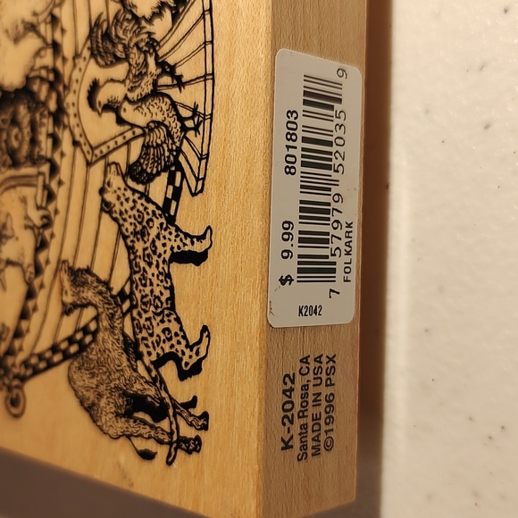 Noah's Ark Wood Mounted Rubber Stamp Never Used PSX Rooster Pig Cow Frog Giraffe - Picture 4 of 4